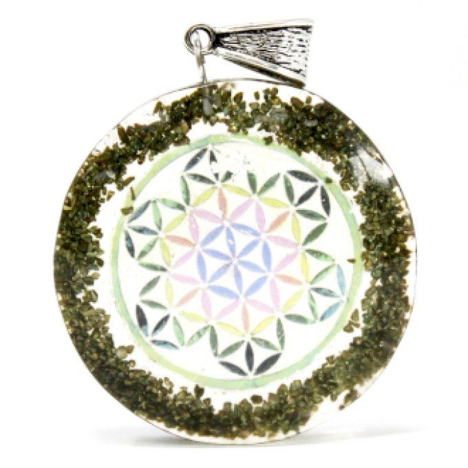 Pendentif orgonite fleur de vie