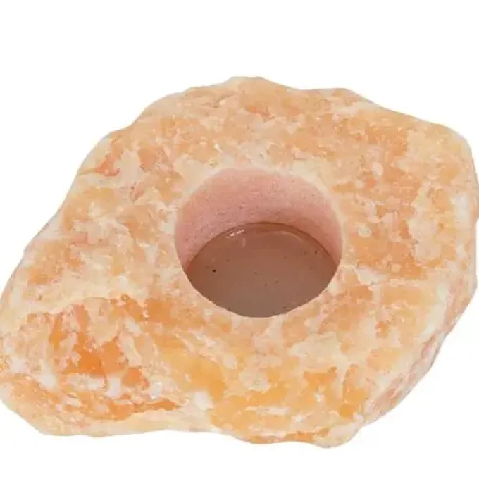 Bougeoir en Calcite orange