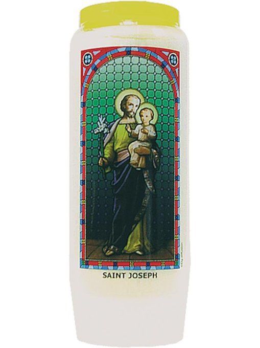 Bougie de neuvaine vitrail Saint Joseph