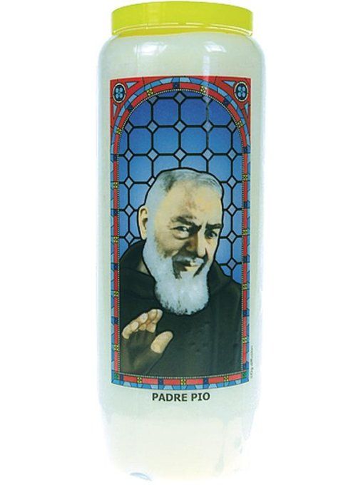 Bougie de neuvaine vitrail Padre Pio