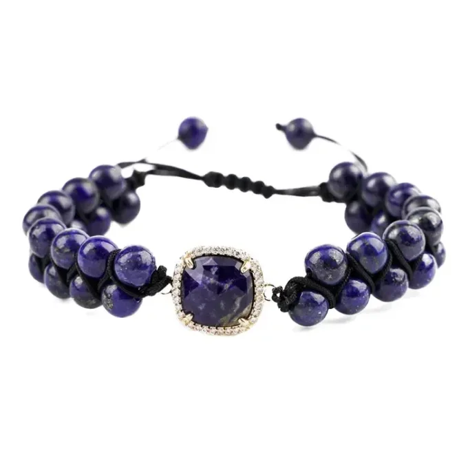 Bracelet double rang fantaisie lapis lazuli